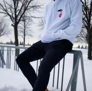 "Playing Hearts" White Gildan Sweater Hoodie NEW